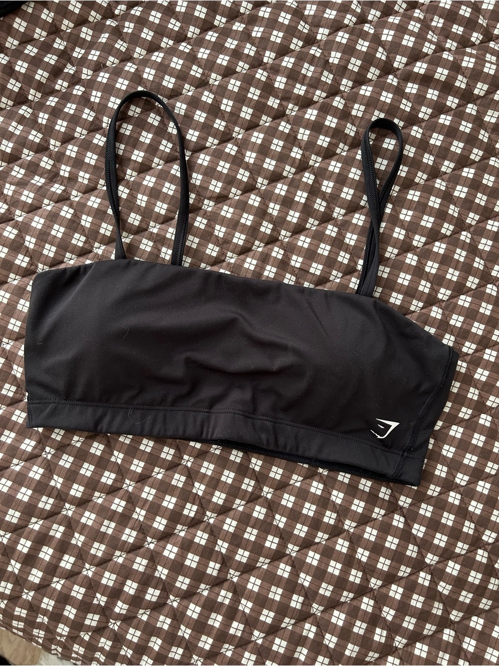 Gymshark Black Seamless Bandeau with Thin Straps